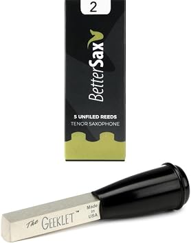 Bettersax Tenor Saxophone Reeds Jazz Cut 2.0 Strength with Reed Tool for Beginner and Professional Saxophone Players - Durable, High-Quality Sound, Perfect for Practice and Performance 5-Pack