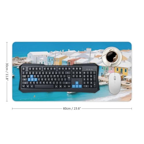 Desk Pad Protector 24x12 Inch Extended Seaside Mat Blanco miniatura 2