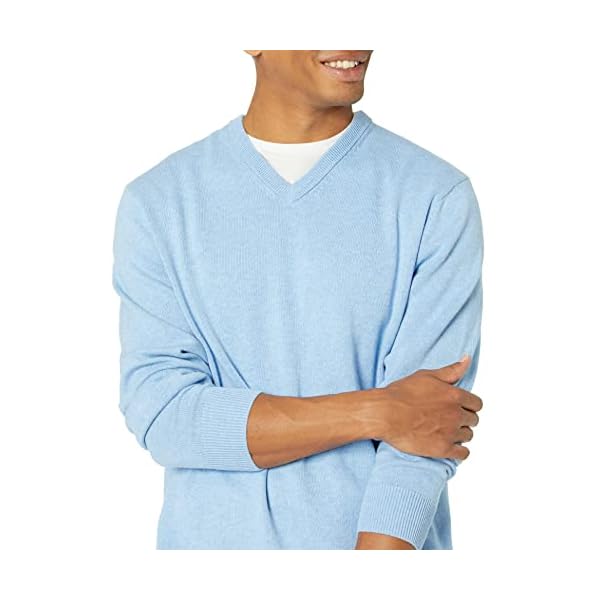 Amazon Essentials Men's V-Neck Sweater, Light Blue Heather, XX-Large - Image 4