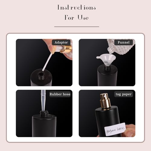 2pcs 50ml Glass Spray Bottle for Perfume,Refillable Travel Perfume Atomizer Bottles,Black Portable Cologne Atomizer Empty Bottle.(Black)4