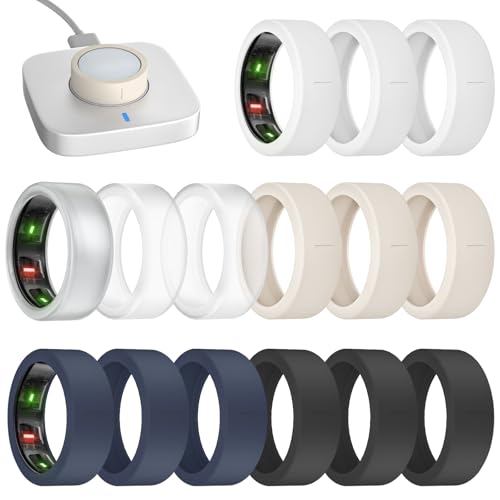 BandRain 15 Pack Ultra-Thin Ring Covers Compatible with Oura Ring Gen 4/4 Ceramic/3 Cover, Anti-Scratch Silicone Protector Accessories for ULTRAHUMAN AIR/RingConn Gen 2/Gen 2 Air for Women Men