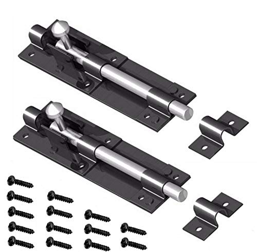 Lot de 2 grands abris de porte coulissante robustes de 4 cm - Boulon noir