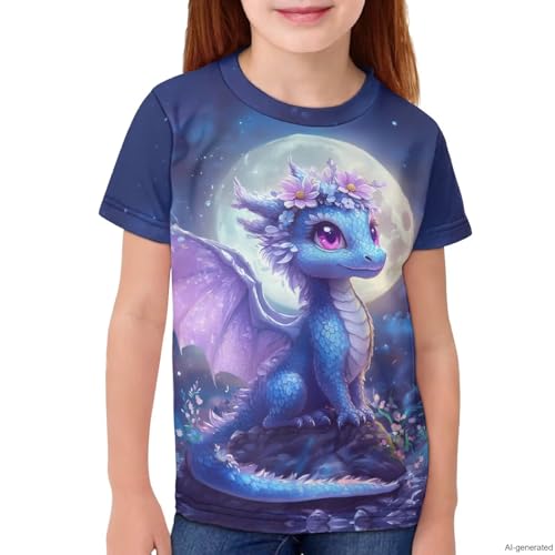 Image of WELLFLYHOM Kids Tshirts Girls Boys Short Sleeve Crewneck Tees Shirts Casual Sport Pullover Tops Size 3-16 Years