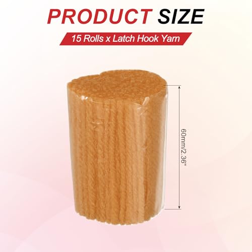 Image of MECCANIXITY 15 Rolls Latch Hook Yarn, 3mm Pure Brown Latch Hook Kit Yarn Precut Hook Rugs Making Crochet Bundles for Rug Adults Beginners Tapestry DIY Craft