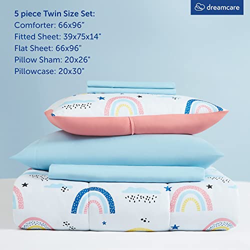 Twin Bedding Sets For Girls Rainbow Twin Comforter Set For Girls Bedding Sets Twin - 5 Pc Girls Twin Comforter Set Kids Bedding Sets For Girls, Kids Comforter Sets For Girls - Twin Girls Bedding Set #TOP4