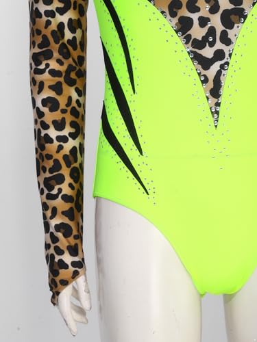 Unitard de gymnastique rythmique à découpage imprimé et dos bas