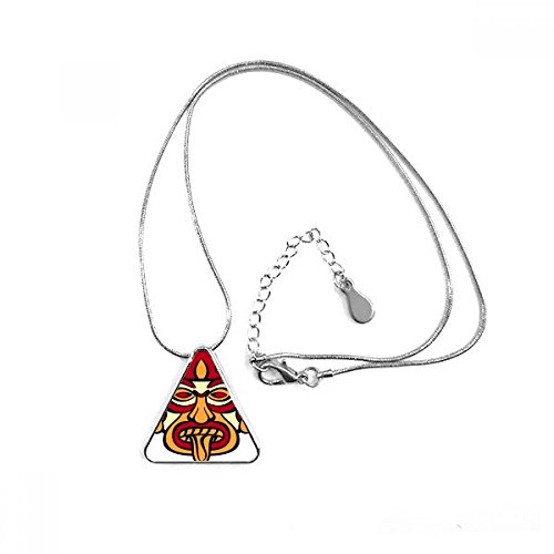 Collier art abstrait avec pendentif triangle totem indien pour vos looks d'été