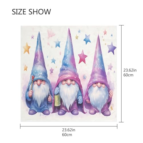 Christmas Gnomes Silk Like Head Scarf for Women,Soft Fashion Neck Scarf Square Satin Head Scarf 23.6 Inches2