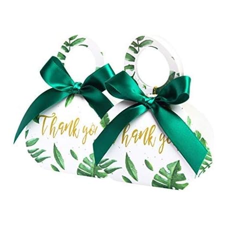 Chiic Boite A Bonbon Mariage Boite A Dragees Bonbons Chocolat Bonbons Et Boites Cadeau Cadeau De Fete D Anniversaire Pour Bapteme Fete Noel Thanksgiving Feuille Verte 50pcs Amazon Fr Cuisine Et Maison