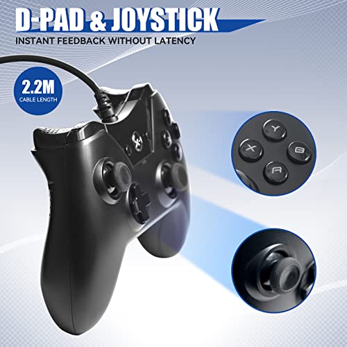 Mando Xbox One con Cable, Wired USB Joystick PC Gamepad para Microsoft & Windows Vista/XP/7/8/10/11, Controlador Xbox One S, Xbox One X/Xbox Series x Controller (Black)