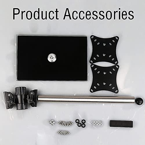 Support TV double écran 14-27" réglable en hauteur avec base verre - 8