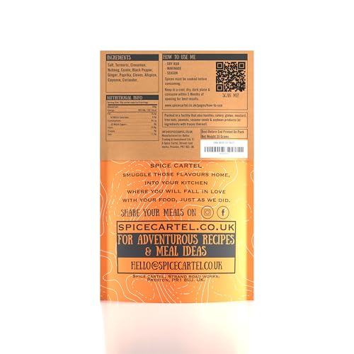 Spice Cartel's Ras El Hanout Spice Blend. Moroccan Spice Blend Great For Tasty Tagines. 35g Resealable Pack Seasons 1kg+ Of Protein. Premium UK Hand Blended.