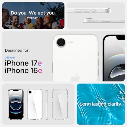 Image of Spigen for iPhone 17e / 16e Case, Ultra Hybrid [No Magnet Ring][Anti-Yellowing] - Crystal Clear