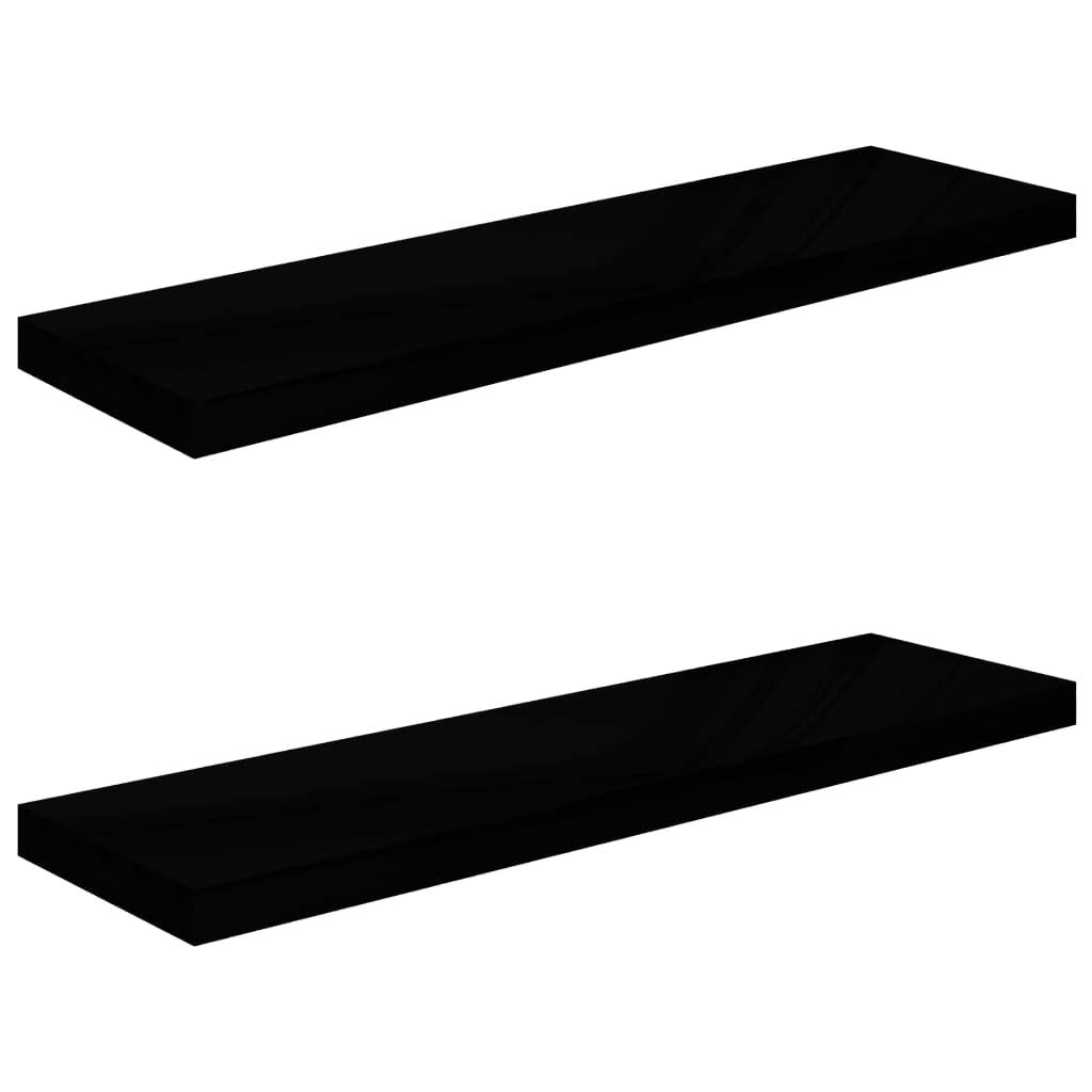 Juego de 2 estantes flotantes, color negro, 90 x 23,5 x 3,8 cm, tablero de pared de madera MDF con soporte invisible para salón, cocina, dormitorio, estantería