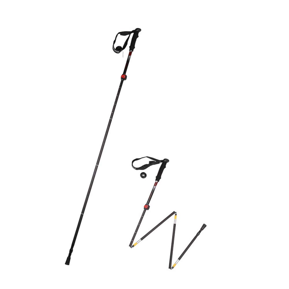 GSP Bâtons de Marche 3 Sections Bâtons de Marche Nordique 135cm Amortissement Pliable Alliage d'aluminium léger Camping/Randonnée Voyager Sports de Neige