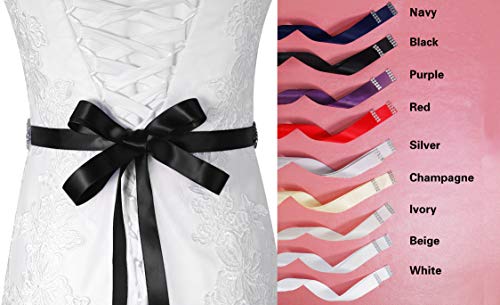 Lovful Bridal Crystal Rhinestone Braided Wedding Dress Sash Belt2