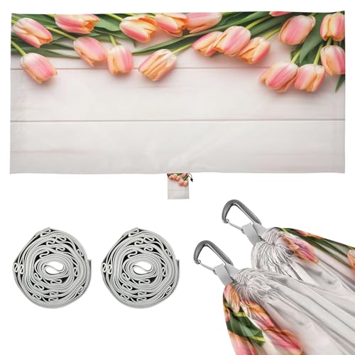 Takiito Tulips Wood Hammock 330 lb Capacity Travel Camping Hammock with Tree Straps, Portable Lightweight for Outdoor Beach Backpacking Backyard Patio