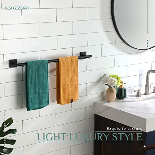 Image of KOKOSIRI Towel Rails Bathroom Towel Bars Matte Black 24 Inch Bath Towel Holder for Cabinet Kitchen Wall, 2 Pack Stainless Steel B4005BK-L24-P2