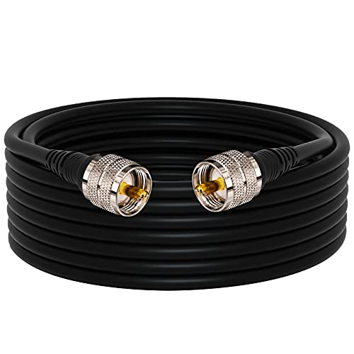 YOTENKO CB Radio Coax Cable 32.8Ft(10M) - RG58 UHF PL-259 Male to Male Molded Cable Low Loss Coaxial Cable PL259 Coax Connectors for CB Radio Antenna,SWR Meter,HF/VHF Radio,Amateur Radio