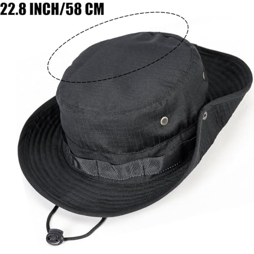 Wide Brim Boonie Hat, Men & Women Top Camo Bucket Hats for Safari Military Beachââ‚¬¦