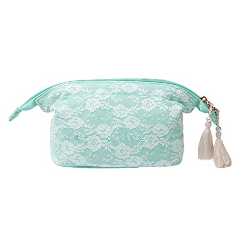 Essential Oil Storage Bag for 10-16 5ml, 10ml, 15ml Bottles, Lace Travel Carrying Bag for Essential Oils Light Green