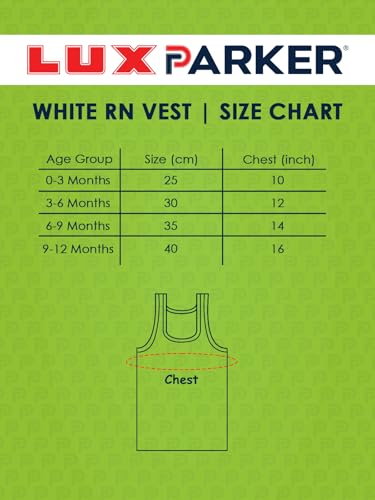 Image of LUX PARKER Unisex Baby Regular Fit Vest Cotton Sleeveless for Boys and Girls Sando Baniyan Combo | Print May Vary