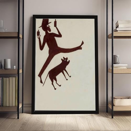 Impression Man Drinking With Dog Bill Traylor décoration murale pour mur vide