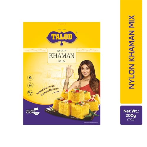 Image of Talod Nylon Khaman Flour - Pack of 4X200 g | Instant Khaman Dhokla Mix | 100% Natural Ingredients | Soft & Spongy Gujarati Snack Premix | Easy Mix & Cook | Healthy Protein-Rich Flour | Authentic Taste