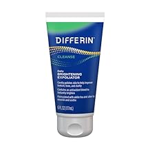 Differin Face Scrub Daily Brightening Exfoliator, Improves Tone and Texture for Acne Prone Skin, Green, 6 Fl Oz Packaging May Vary