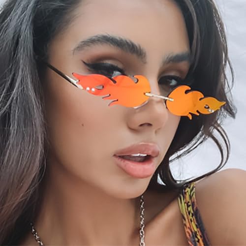 Halloween Flame Sunglasses fire shape glasses Devil Glasses Goth Vampire Accessories3