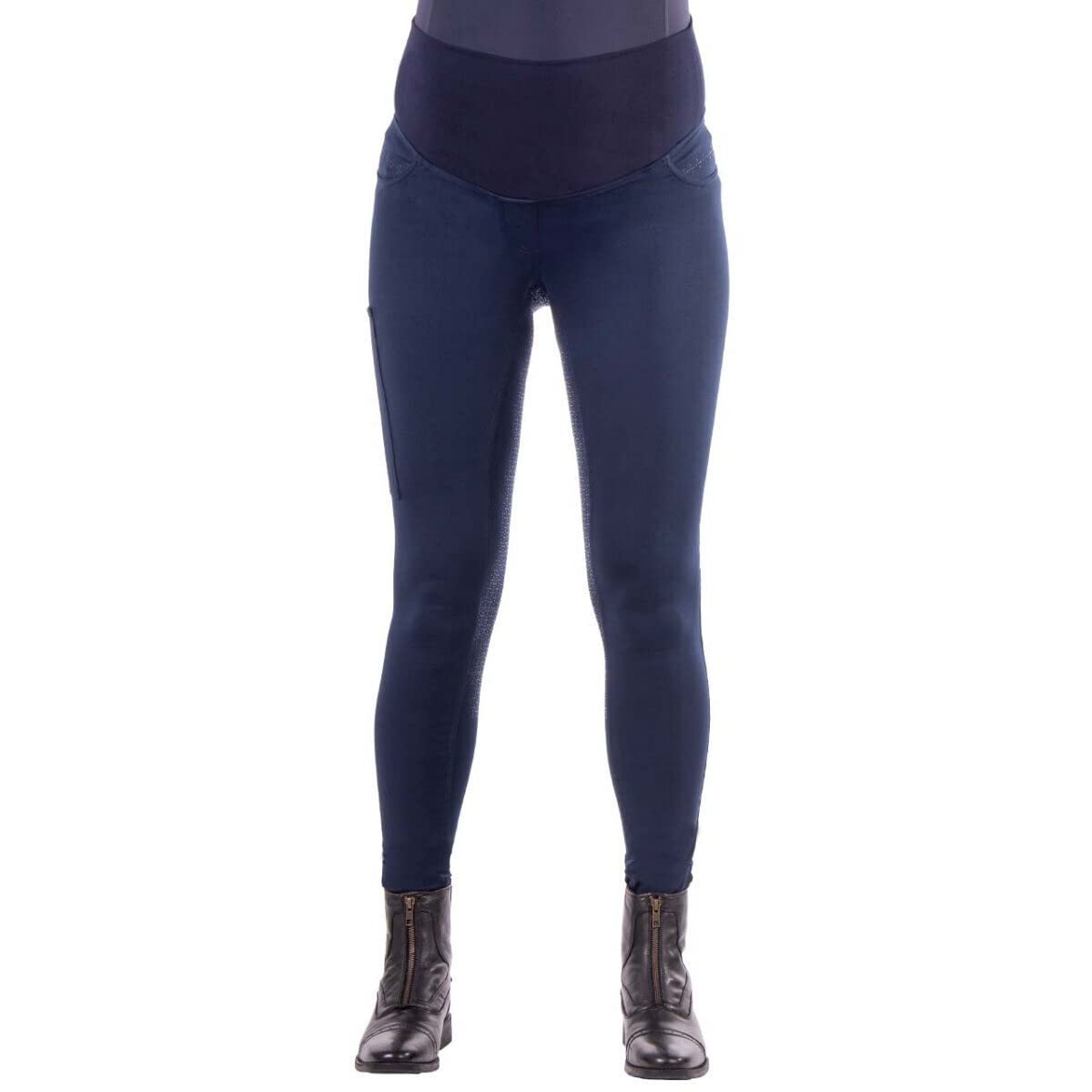 QHP Umstandsleggings Grip-Vollbesatz extra breiter Gummibund Handytasche (as3, Numeric, Numeric_42, Regular, Regular, Navy, 42, Normal)