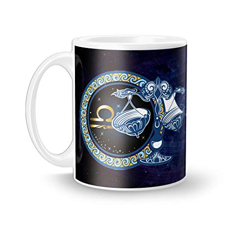 Image of Libra Zodiac Printed Ceramic White Coffee /Tea Mug.