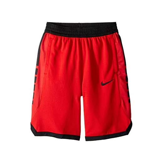 Nike Boys DRI FIT Elite Stripe Basketball Short Red | Black Medium