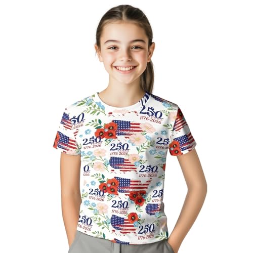 Image of Kids Graphic T-Shirt Boys Girls Novelty Tees Top Short Sleeve Shirts Summer Blouses 3-16