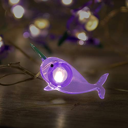 Brooklyn Lighting Company 12 Foot Led Wire Lights Strip With 36 Narwhal Shaped Bulbs Battery Operated String Lights (12Ft, Narwhal) #TOP1