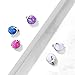 Pierced Owl 14-16G Implant Grade Titanium Claw Setting Synthetic Opal Ball Internally Threaded Dermal Anchor Top (Purple, 16GA / 3mm ball)