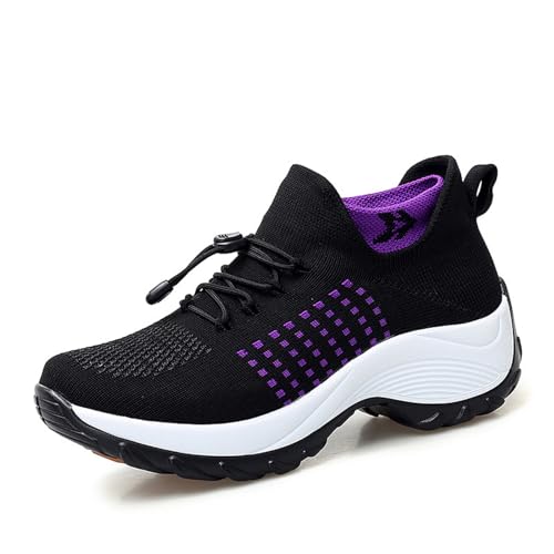 HINDOLA Women's Orthopedic Sock Sneakers Breathable Mesh Nursing Work Comfortable Casual Air Cushion Athletic Running Jogging Shoes