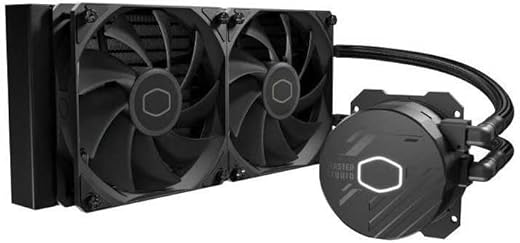 Cooler Master ML240L Core CPU Liquid Cooler – Black | Support Intel & AMD Processor – LGA1700, LGA1200, LGA1151, AM5, AM4 | Gen S Dual Chamber Pump…