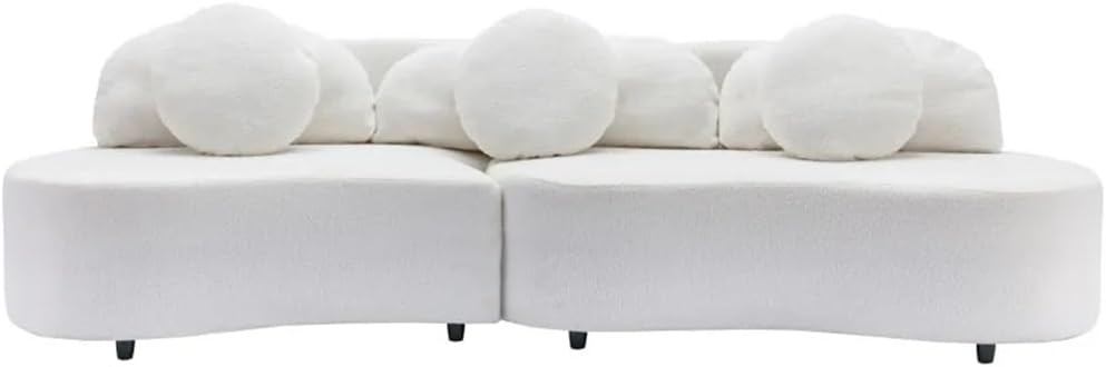 103.9" Living Room Sofa Lamb Velvet Upholstered Couch Furniture for Home Or Office