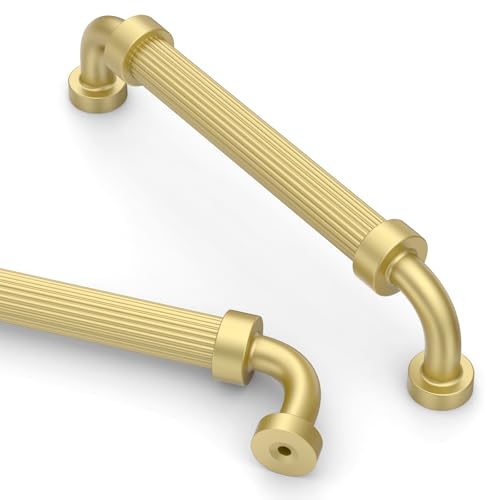 Asidrama 10 Pack 5 Inch(128mm) Brushed Gold Kitchen Cabinet Handles, Cabinet Pulls Kitchen Cabinet Hardware for Cupboard Drawer Pulls by Asidrama - Used condition - US$9.64