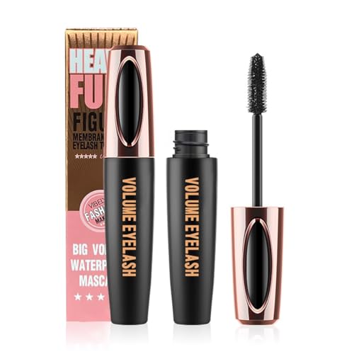 4D Silk Fiber Lash Mascara Extension Voluminous Mascara Waterproof & Smudge-Proof Long-Lasting 24 Hours No Flaking Longer Thicker Eyelashes,All Day Exquisitely Full (1 Pack)