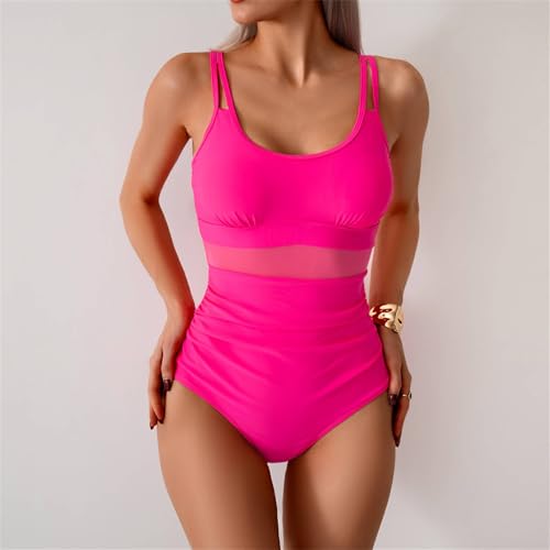 Mesh patchwork swimsuit au design géométrique et finitions luxe - 5