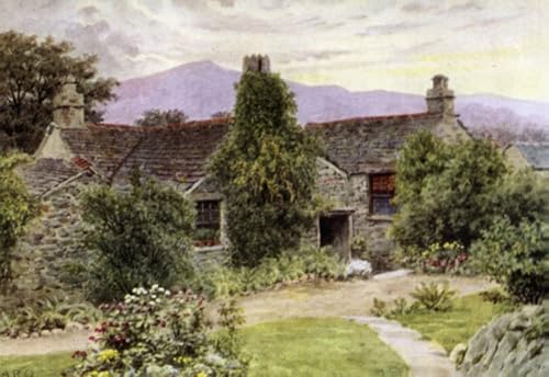 Toile Cottage Grasmere par Alfred Robert Quinton peinture salon 60x90cm
