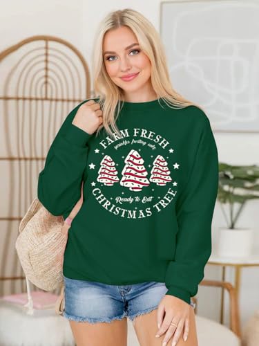 Christmas Sweatshirts for Women Funny Christmas Tree Xmas Cute Graphic Long Sleeve Shirt