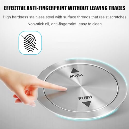 WOTZOV Eingebauter Mülleimer für die Arbeitsplatte mit Schwingdeckel, Abfallbehälter aus Edelstahl für die Küche, runder Abfalleimer mit Ausgleichsklappe, kreativer Abfallschach – Bild 5