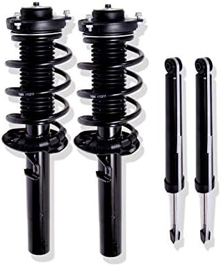 itelleti 4pcs New Front Suspension Struts Coil Springs Assembly + Rear Shock Absorbers Fit VW 06-09 Rabbit 10-14 Golf w/ 55mm Lower Strut Housing 06-10 Passat 2WD 05-14 Jetta Without Sport Suspention