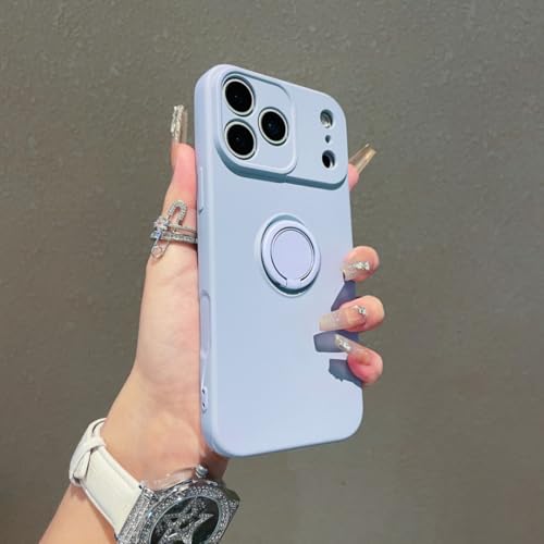 Coque silicone iPhone 14 bleu lagon avec anneau magnetique integre