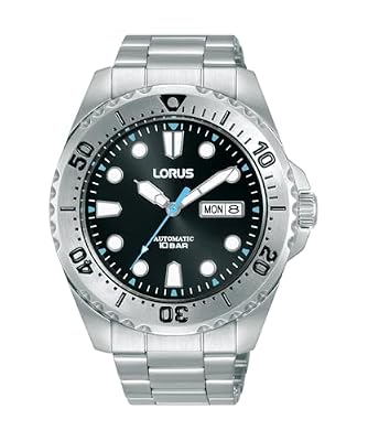 Lorus Reloj Analógico Automático para Hombre con Pulsera de Acero Inoxidable, Plata/Negro | Ya disponible en tu tienda friki favorita! En mundofriki.es! Lorus Reloj Analógico Automático para Hombre con Pulsera de Acero Inoxidable, Plata/Negro | Ya disponible en tu tienda friki favorita! En mundofriki.es!