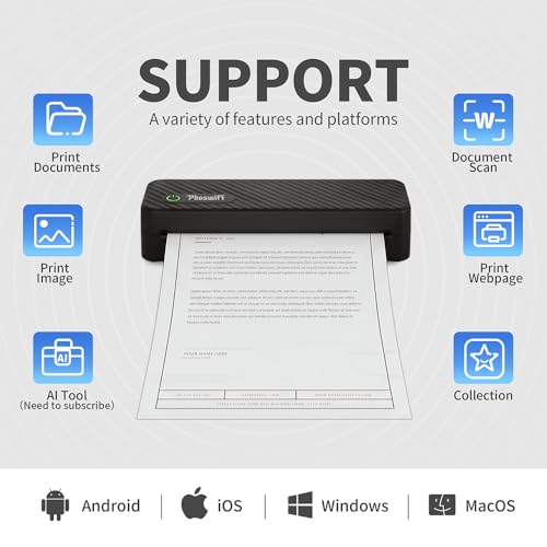 Image of Portable Thermal Printer and Thermal Printer Paper 25 Sheets * 2 Roll