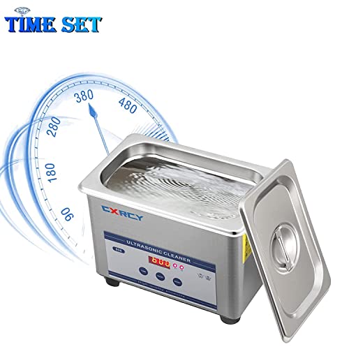 CXRCY Limpador ultrassônico de joias 0,8l, máquina de limpeza profissional para óculos, instrumentos
